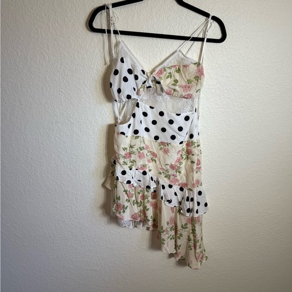 For love & Lemons Butterscotch Tank Midi Dress floral and pokla dot - Picture 7 of 12